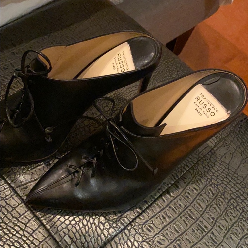 Francesco russo black high slip ons